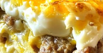 Sausage, Egg, and Cream Cheese Hashbrown Casserole