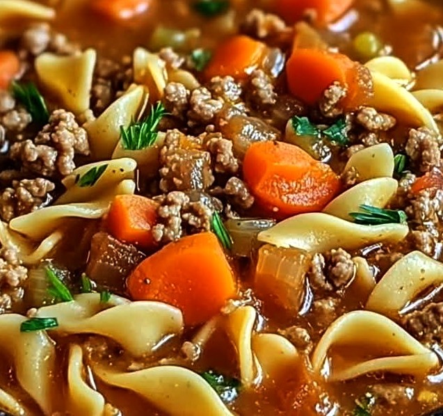 Hearty Hamburger Noodle Soup Recipe