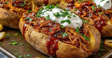 BBQ Chicken Stuffed Baked Potatoes