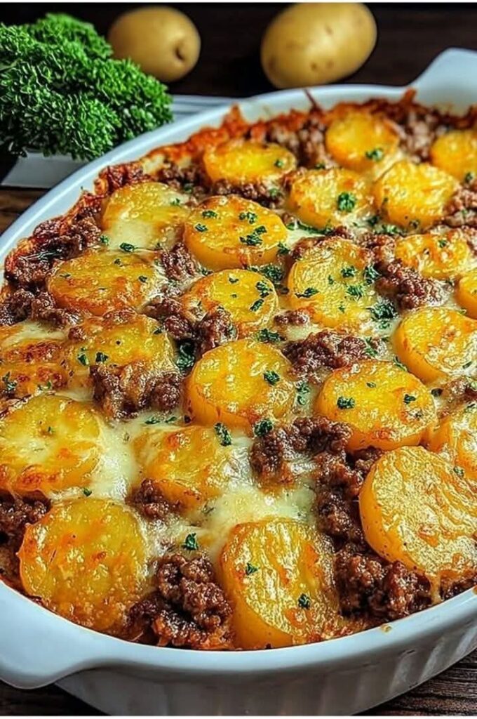One-Pan Hobo Casserole with Ground Beef and Potatoes