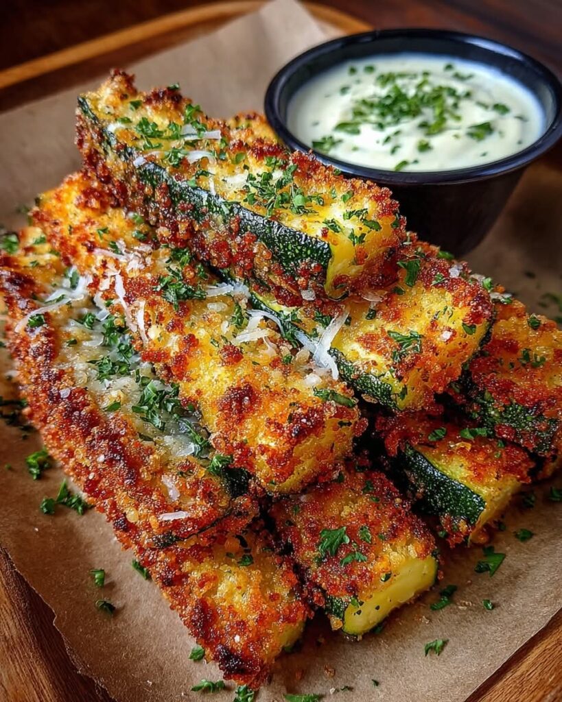 Crispy Parmesan Panko Zucchini