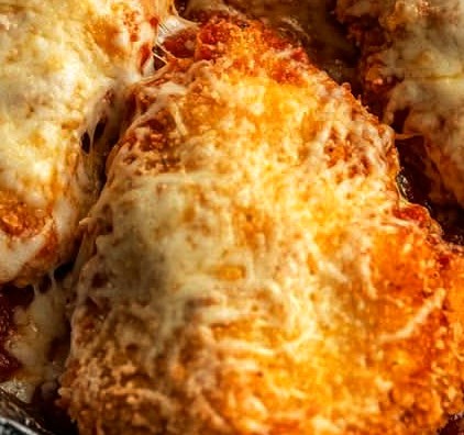 Golden-Crusted Chicken Parmesan with Melted Mozzarella Cheese