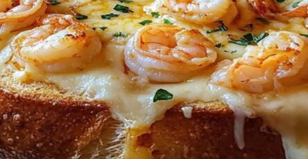 Cheesy Garlic Shrimp Bread Bowl