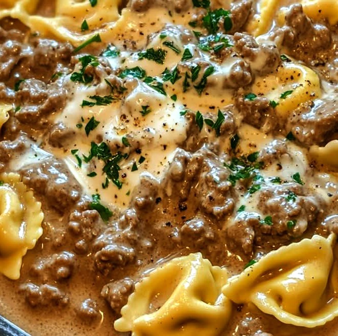 Skillet Beef Stroganoff Tortellini