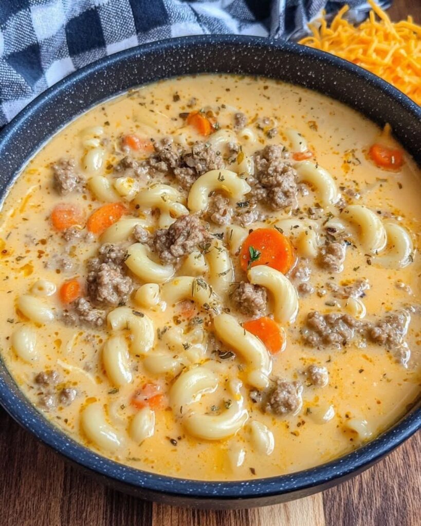 Creamy Cheeseburger Macaroni Soup