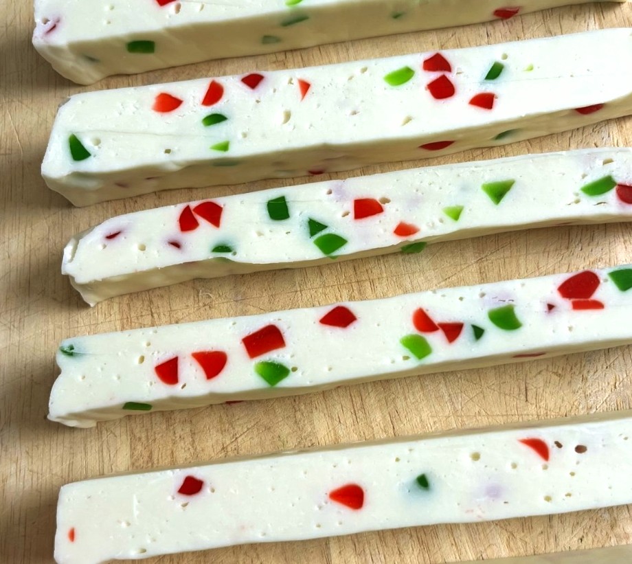 Homemade Christmas Jellied Fruit Candy Cheese Rolls