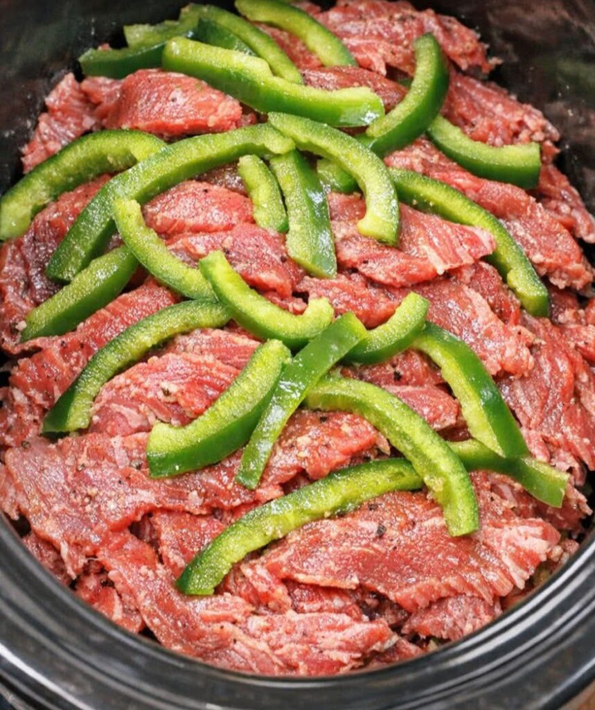 Slow Cooker Pepper Steak with Flank Steak
