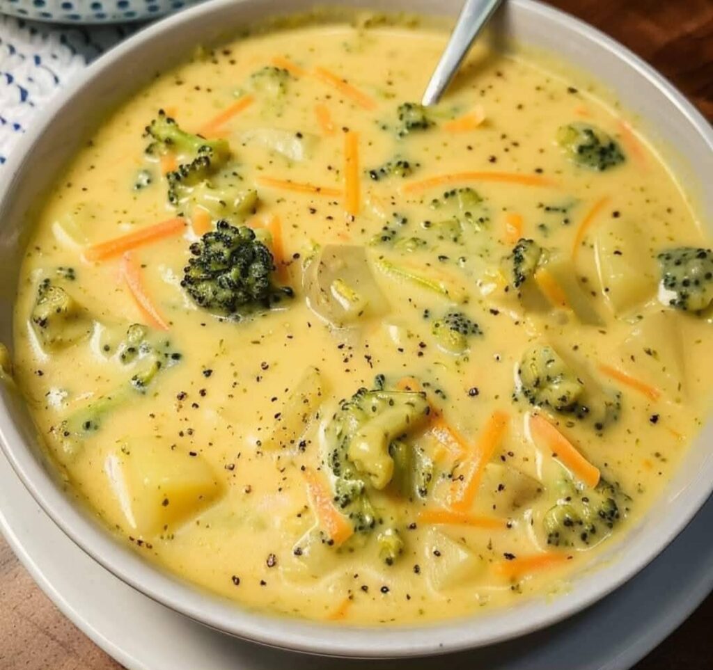 Crockpot Potato Broccoli Cheddar Soup