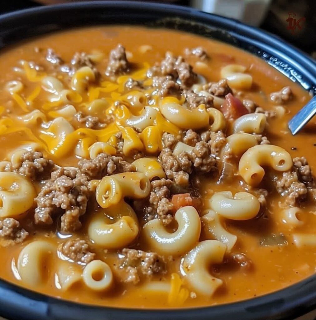 One-Pot Macaroni Cheeseburger Soup