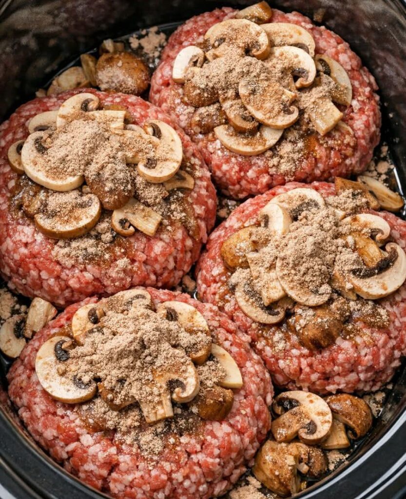 4-Ingredient Slow Cooker Salisbury Steak