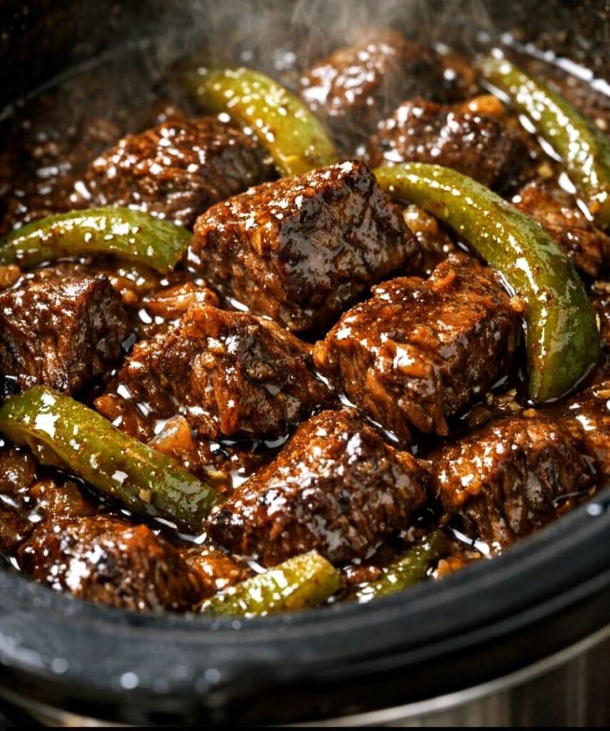 3-Ingredient Slow Cooker Pepper Beef