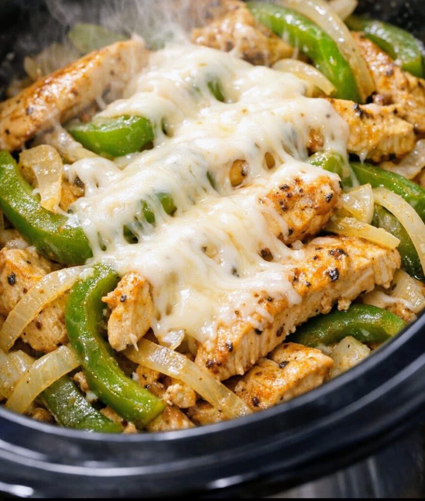 Easy Slow Cooker Chicken Philly Sandwiches