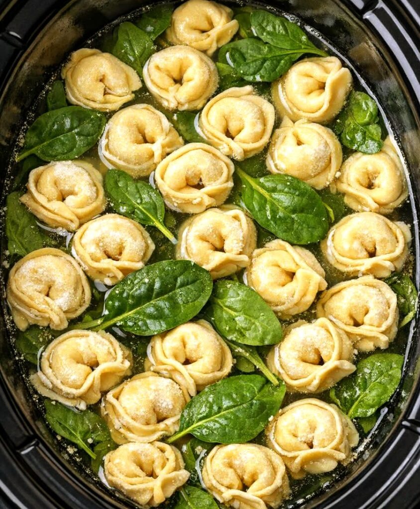 4-Ingredient Slow Cooker Spinach Tortellini Soup 4-Ingredient Slow Cooker Spinach Tortellini Soup