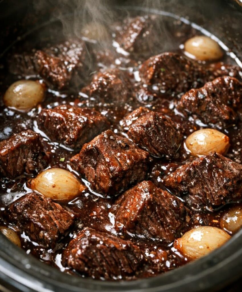 5-Ingredient Slow Cooker Beef Bourguignon