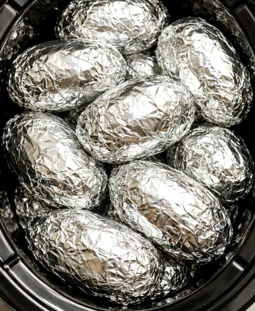 3-Ingredient Slow Cooker Baked Potatoes