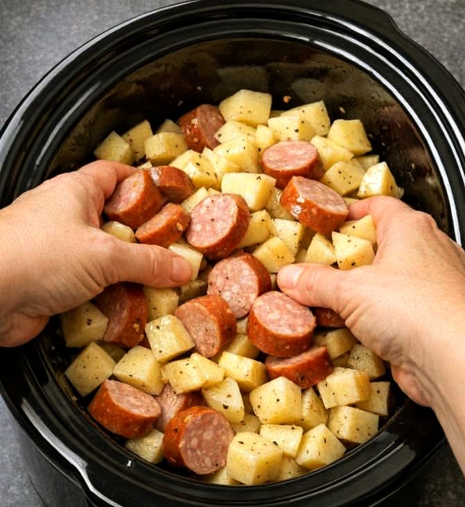 Easy Slow Cooker Sausage and Potatoes