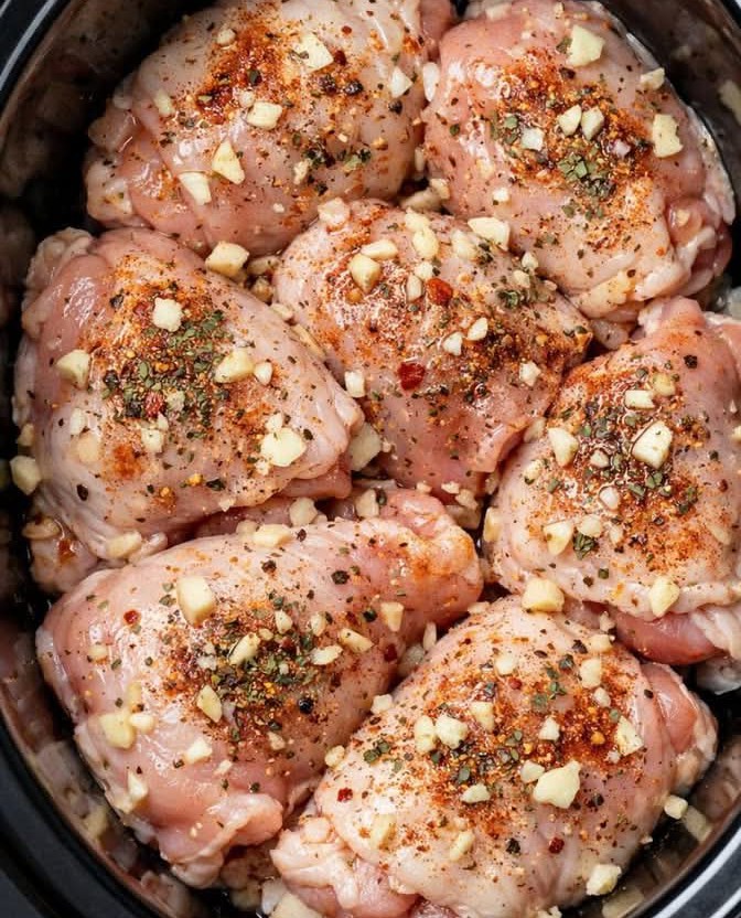 Slow Cooker Savory Chicken Thighs