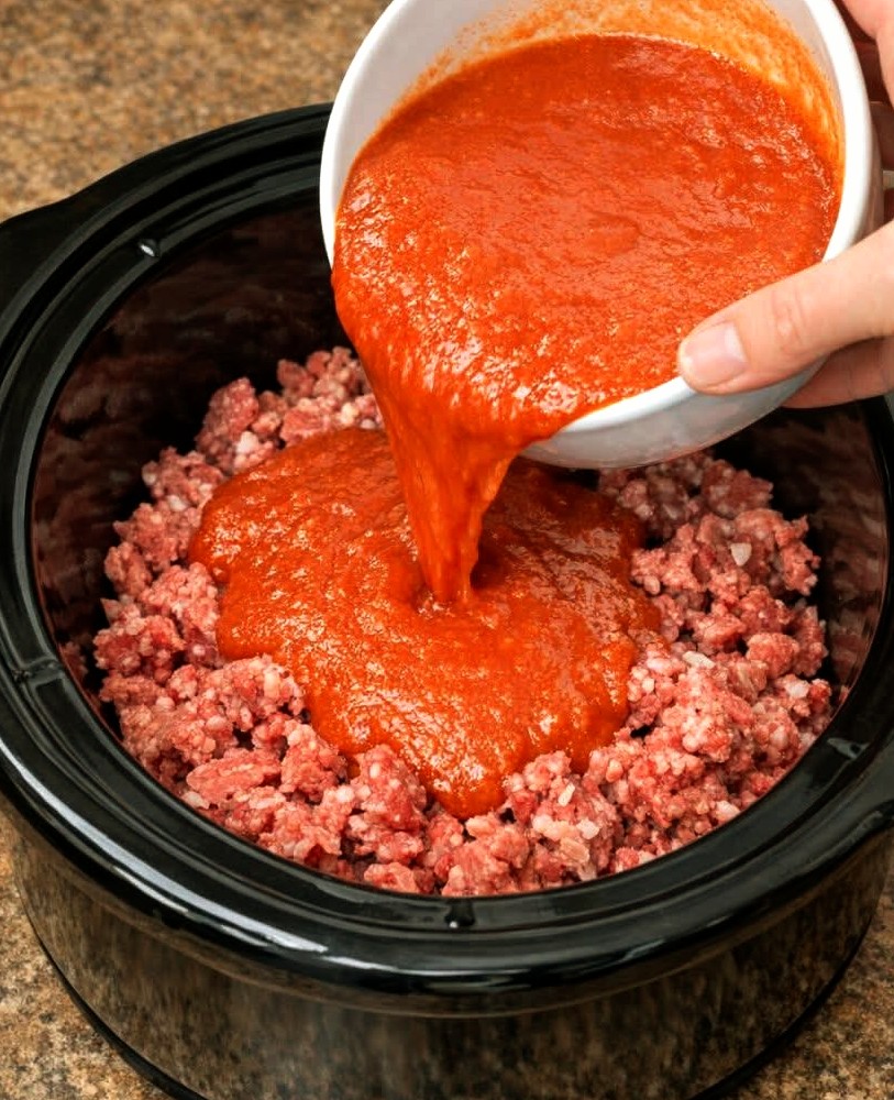 Slow Cooker Amish Country Tomato Beef Casserole