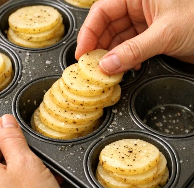 Oven-Baked Potato Gratin Stacks Oven-Baked Potato Gratin Stacks