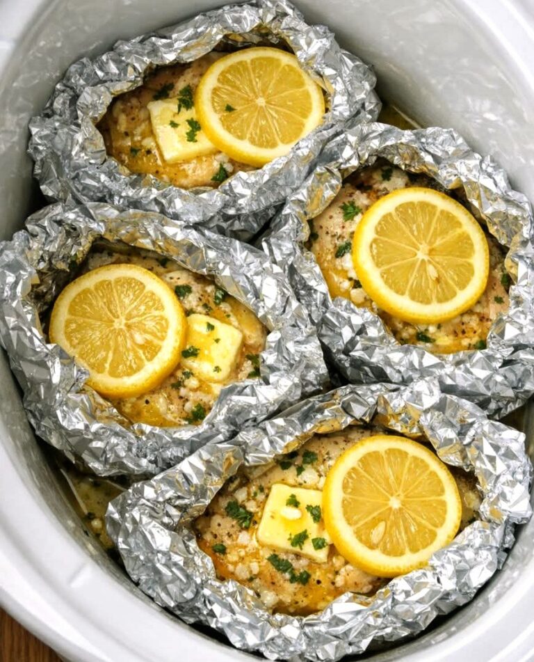 Slow Cooker 5-Ingredient Lemon Garlic Chicken Packets - FULL RECIPE