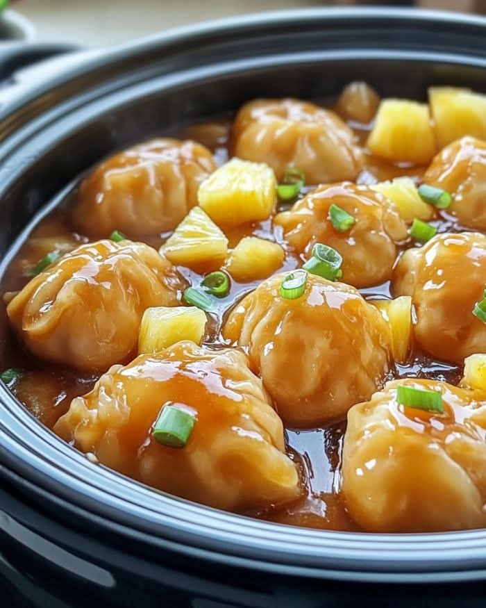 Slow Cooker Sweet Chili Pineapple Dim Sum