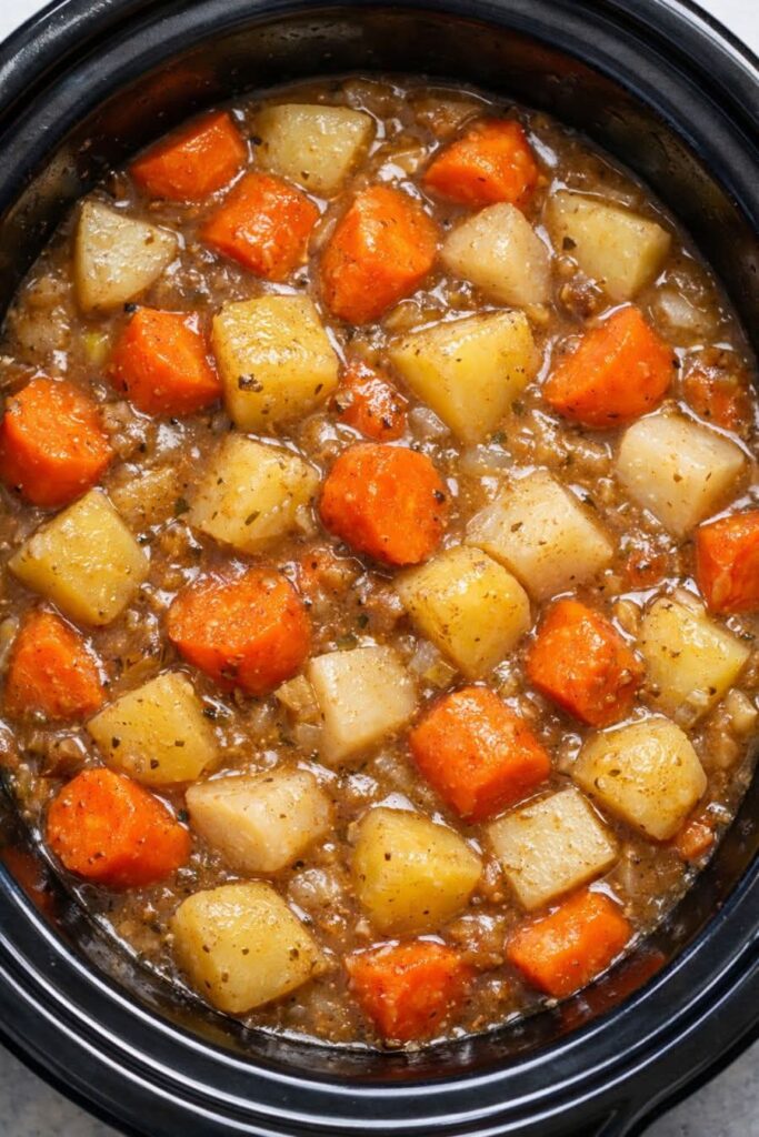Slow Cooker 4-Ingredient Carrot, Potato & Turnip Stew – Easy & Hearty