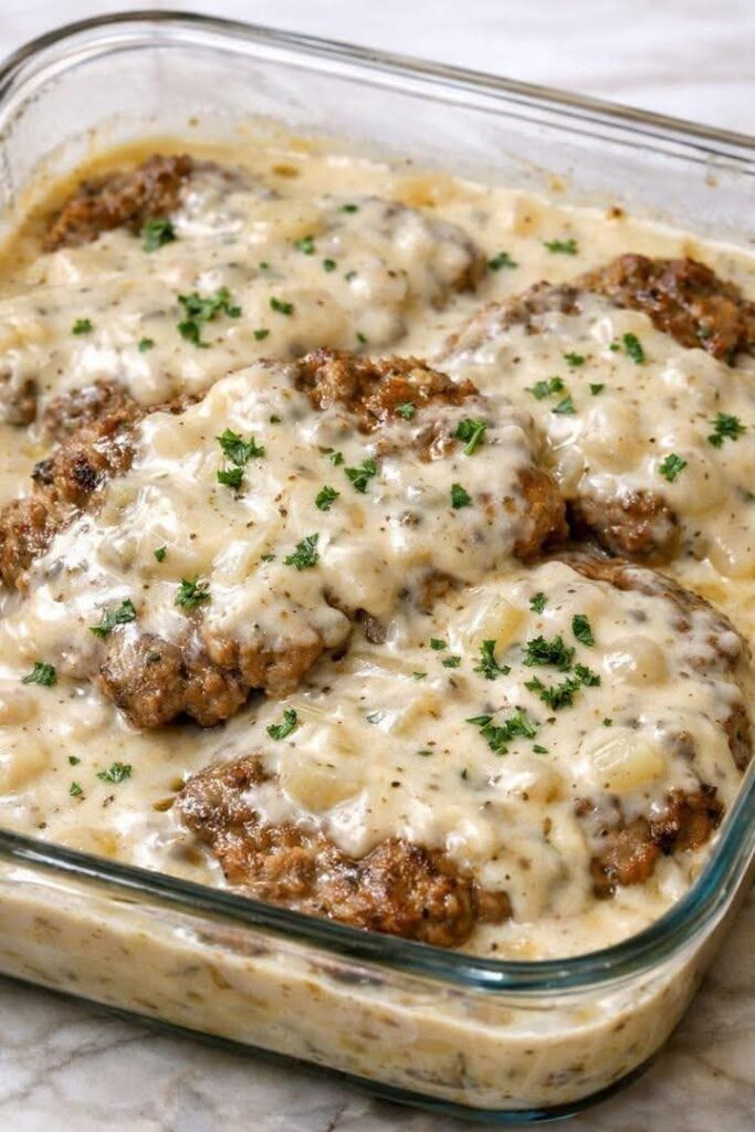 Oven Baked 4-Ingredient Sour Cream Swiss Steak (Easy, Tender & Budget-Friendly Dinner)