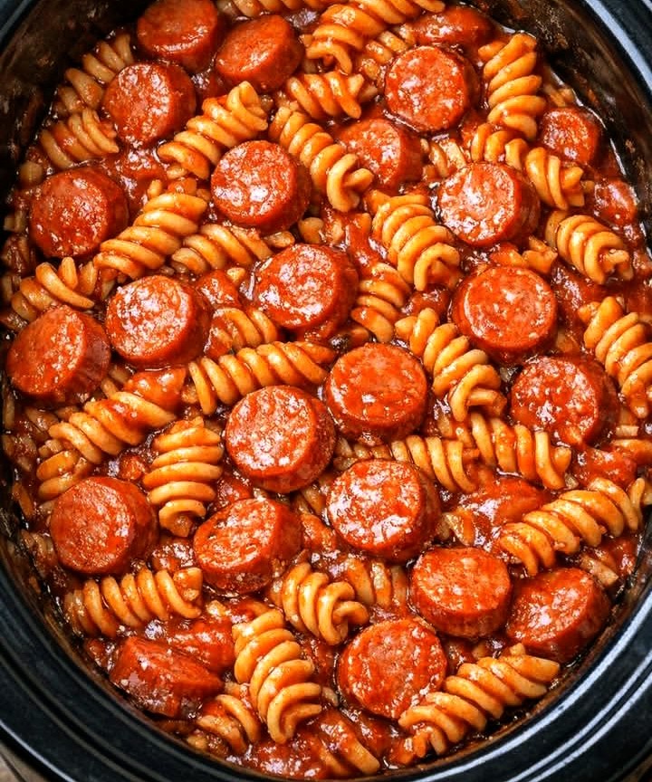 Easy Slow Cooker Hot Dog Pasta