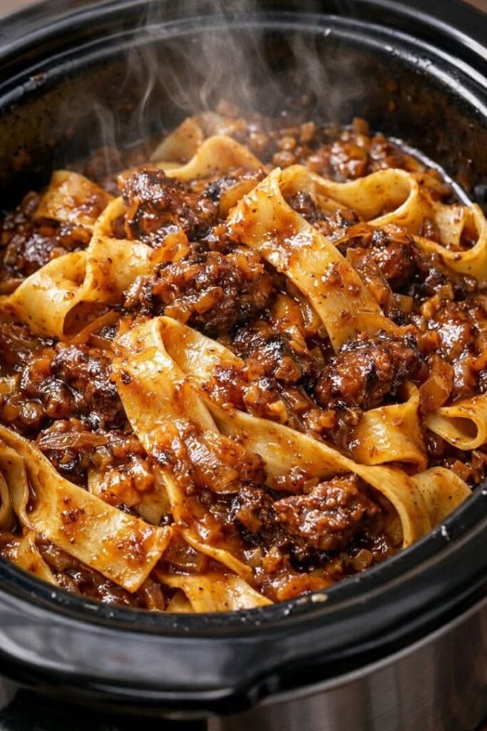 4-Ingredient Slow Cooker Ribbon Noodles