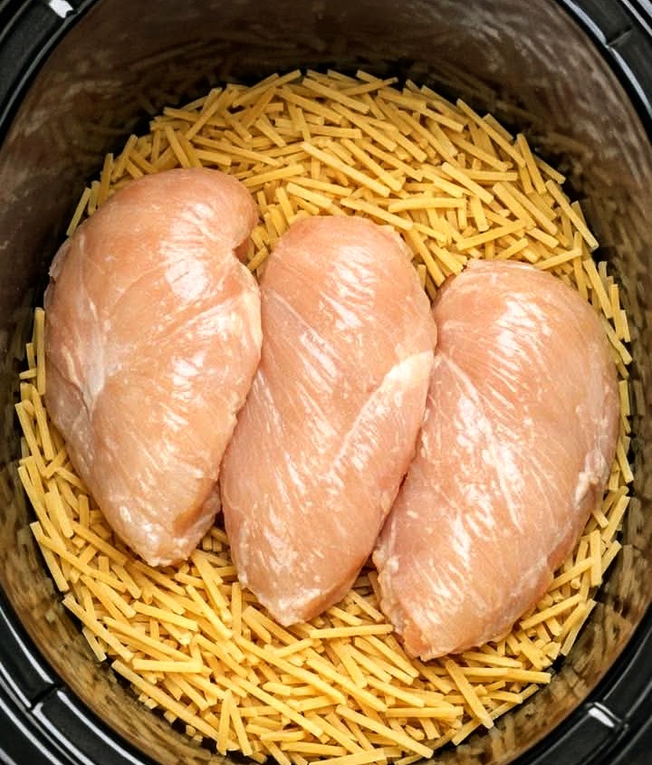 creamy slow cooker chicken tetrazzini