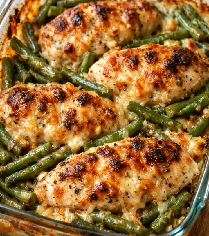 Easy 4-Ingredient Amish Chicken and Green Bean Casserole