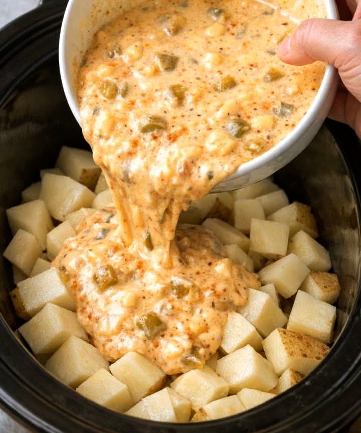 Slow Cooker Creamy Pepper Jack Potatoes