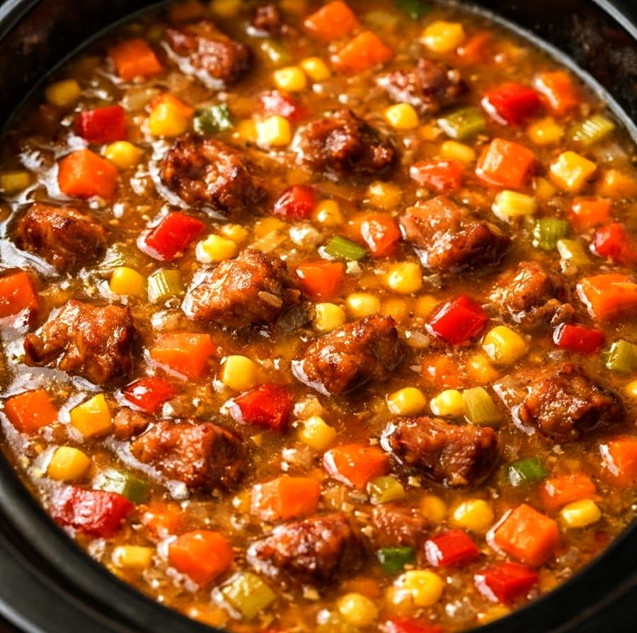 Slow Cooker Cheeseburger Soup