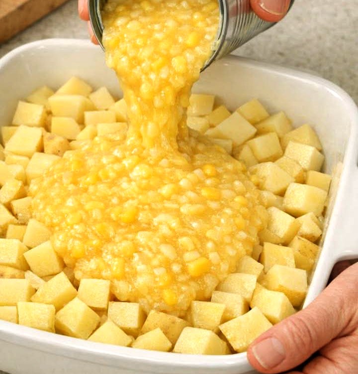 Creamy Amish Corn & Yukon Gold Potato Casserole