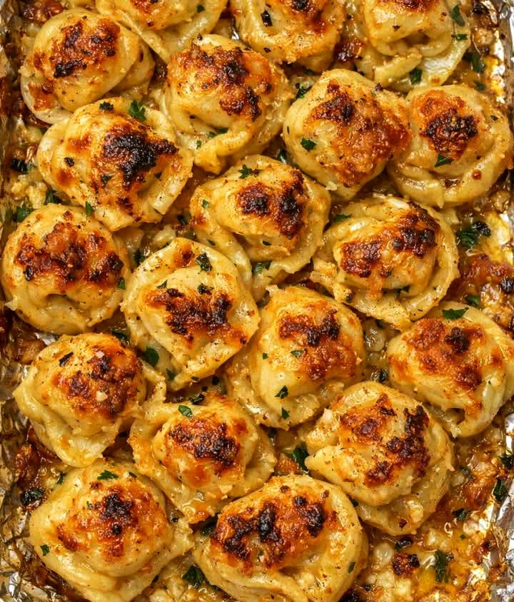 Oven Baked Garlic Butter Tortellini Recipe