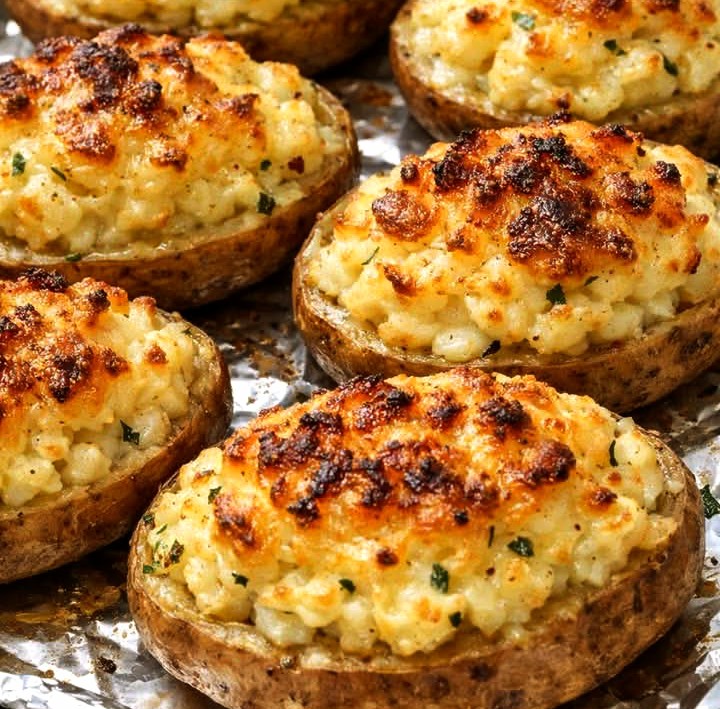 Easy Stuffed Baked Potato Boats Recipe