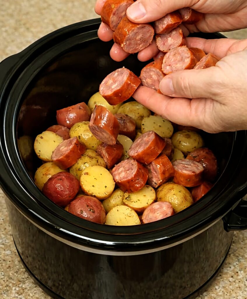 Slow Cooker Beef Sausage and Potatoes Recipe