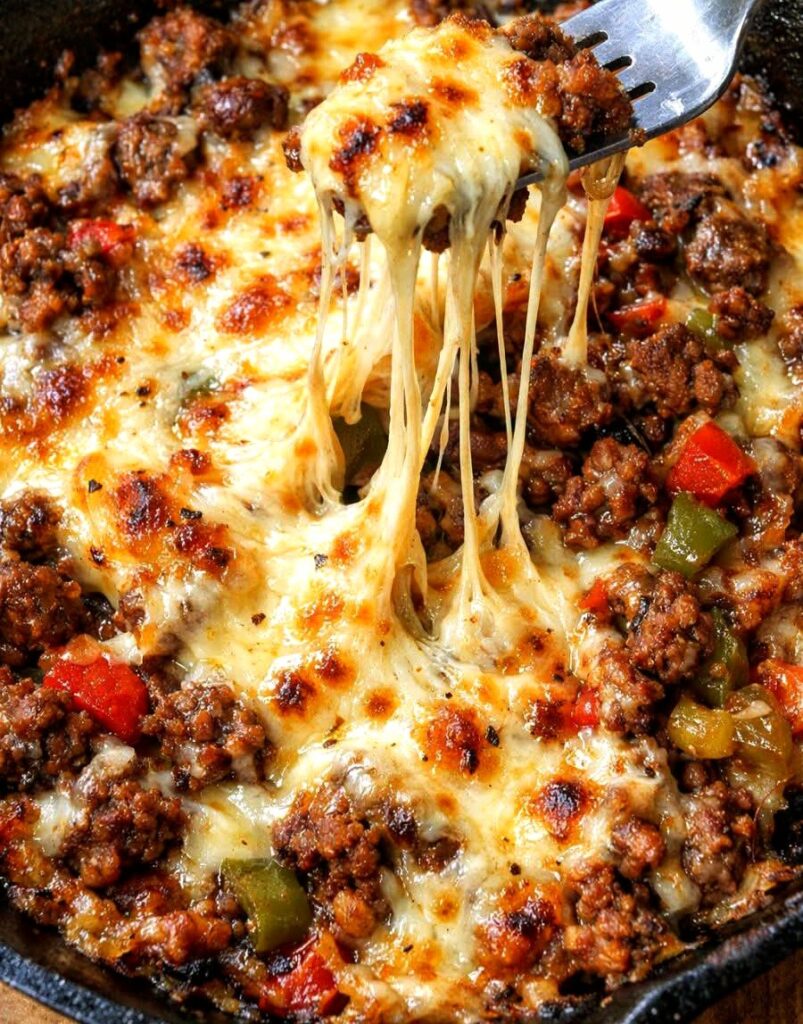Easy Oven Baked Smoky Queso Beef Dip Recipe