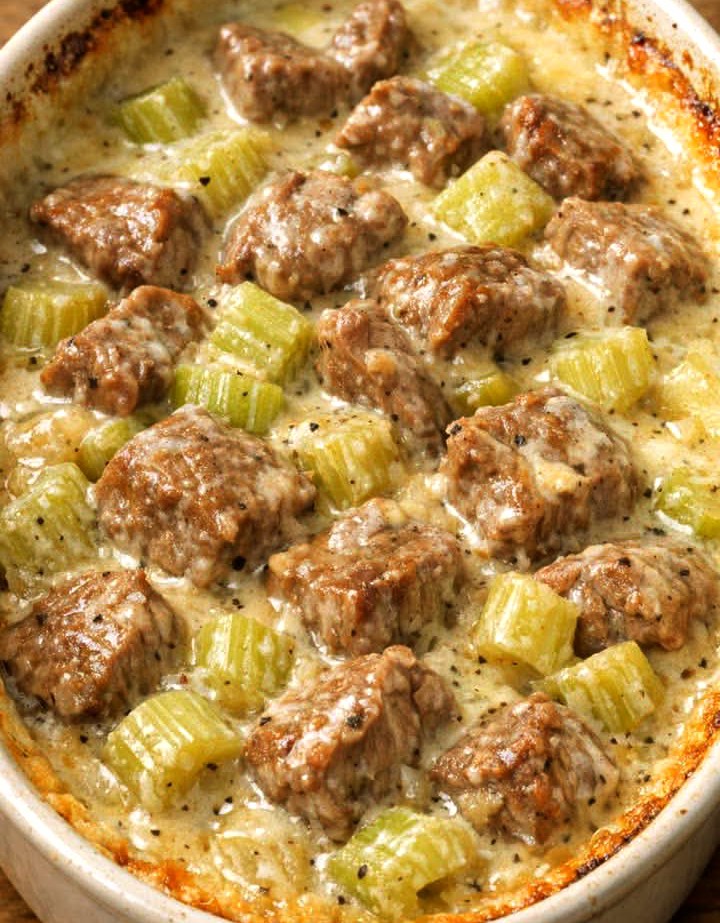 Vintage Beef and Celery Bake