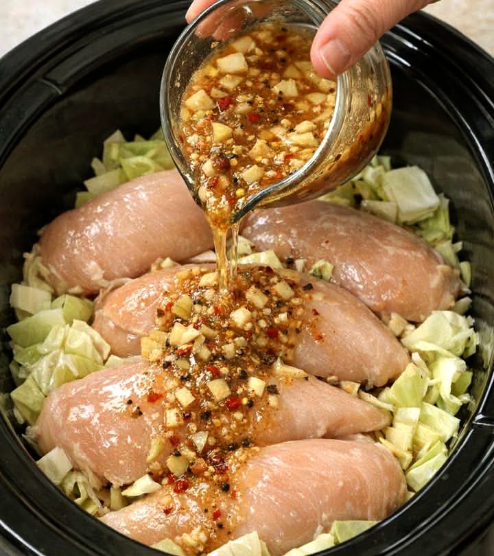 Slow Cooker Corned Beef Spice Chicken with Cabbage