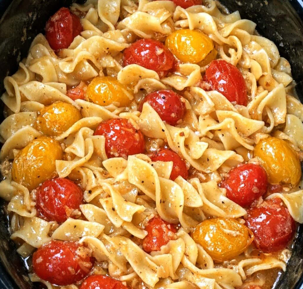 Easy Slow Cooker Amish Cherry Tomato Noodles Recipe