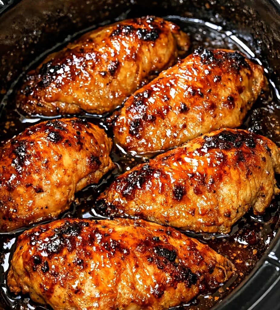 Easy Slow Cooker Maple Glazed Chicken