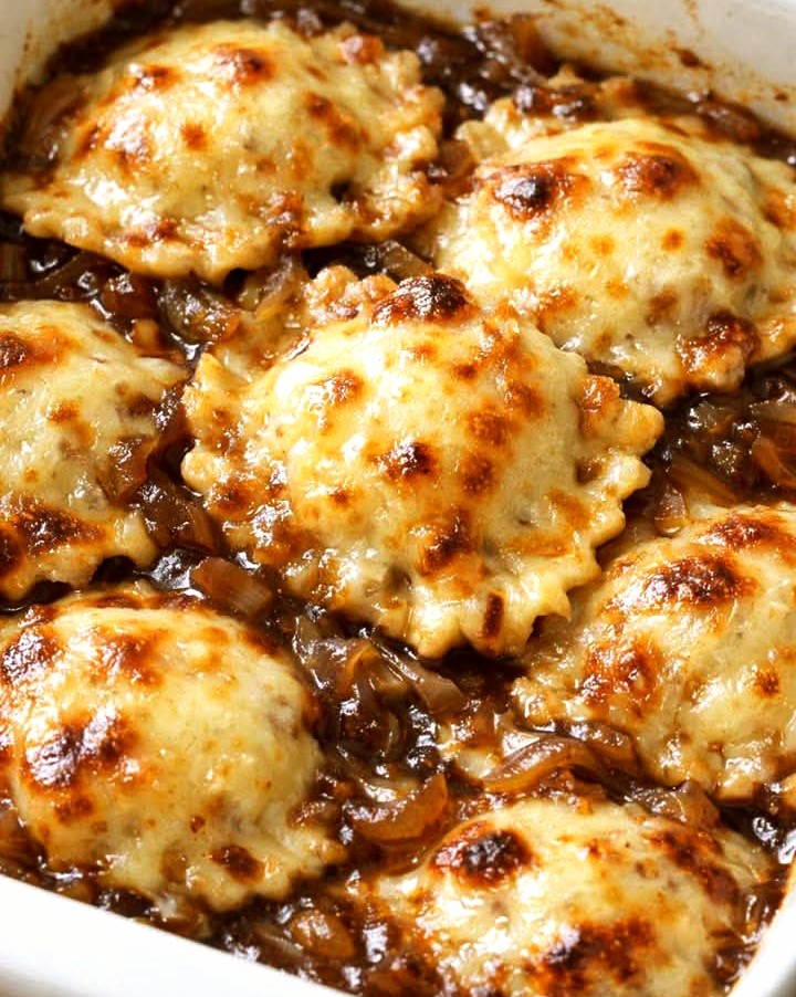 Easy Oven Baked French Onion Ravioli