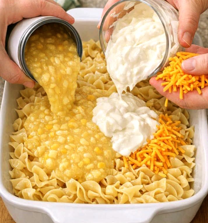 Easy Amish Corn Noodle Casserole Recipe