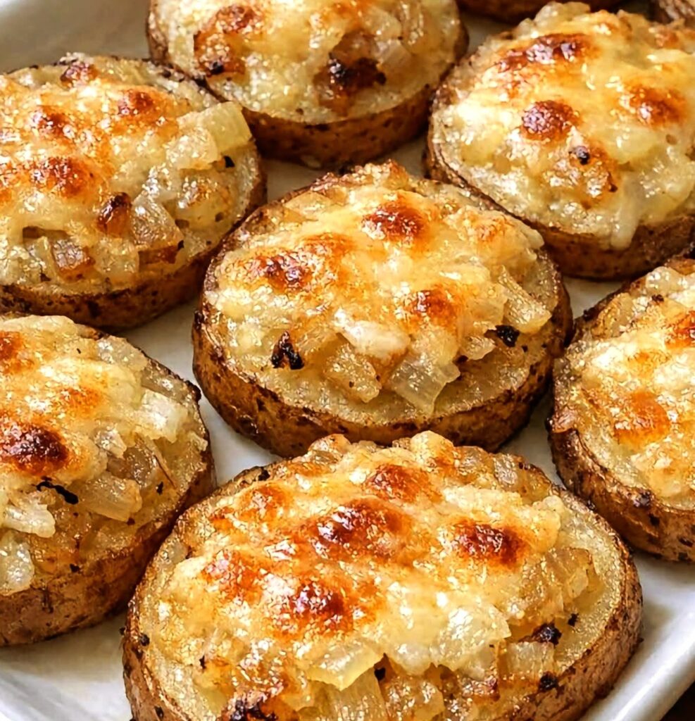 Easy Oven Baked Swiss Onion Potato Bites