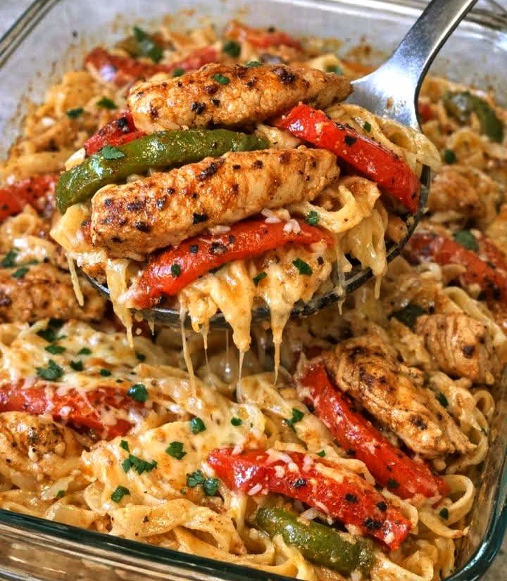 Oven Baked Chicken Fajita Pasta