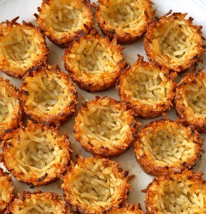 Oven Baked Crispy Potato Nest Cups