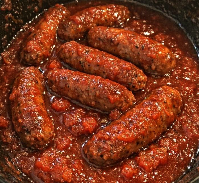Slow Cooker Italian Beef Sausage and Peppers