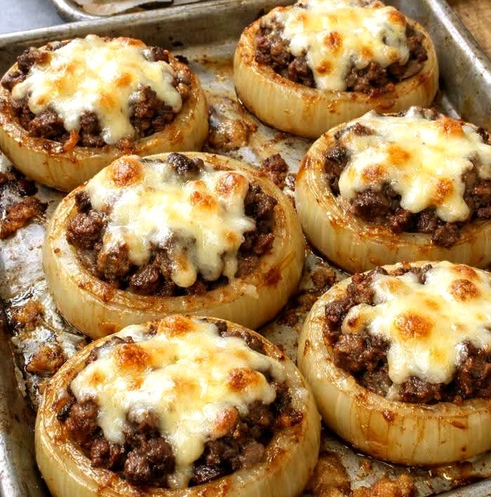 Easy Beef Stuffed Onion Rings Recipe (4 Ingredients)