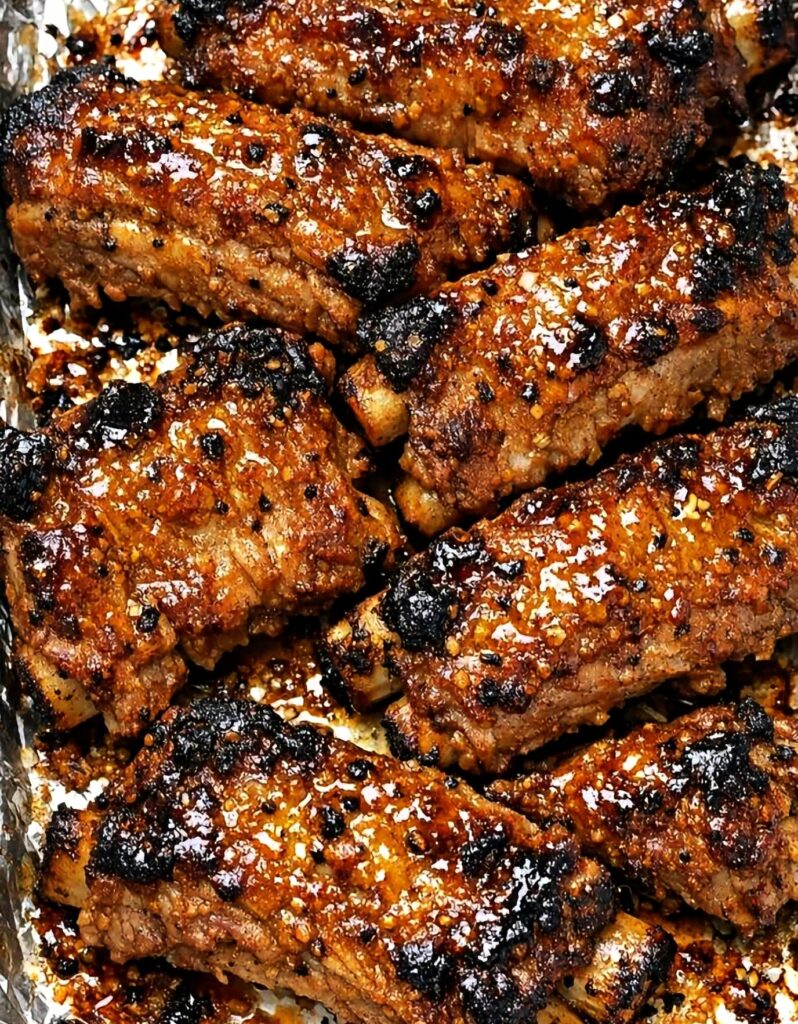 Slow Cooker 3-Ingredient Mustard Glazed Beef Ribs